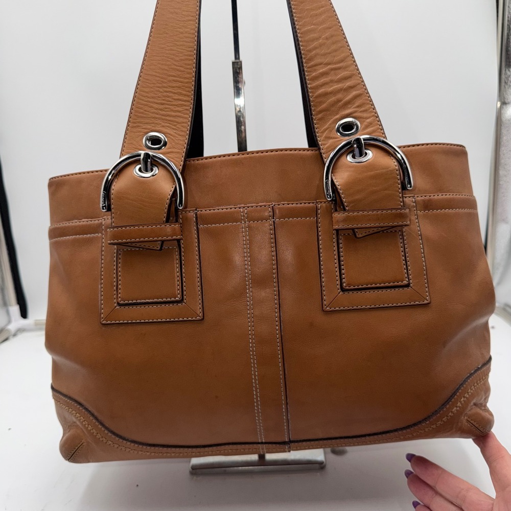 Coach Soho Tan Leather  Buckle Shoulder Bag 7548 - Picture 4 of 14
